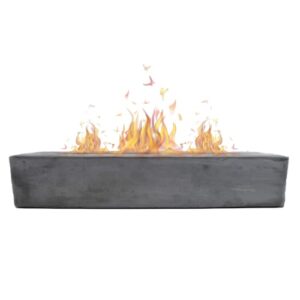 ROUNDFIRE Large Rectangle Tabletop Fire Pit - Portable Bioethanol Fireplace for Indoor & Garden (Classic Finish)