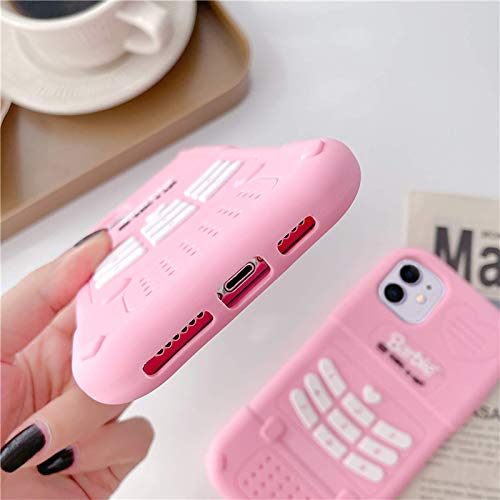 Danzel Silicone Case for iPhone 11 6.1",3D Pink Cute Cartoon Cover,Kawaii Soft Retro Funny Case,Shockproof Classic Phone Case for Girls Women