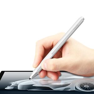 pen for surface - stylus pen for microsoft surface pro 9/8/x/7/6/5/4/3/surface 3/go/go 2/go 3/book/laptop/studio - palm rejection pencil for windows, hp, asus - silver