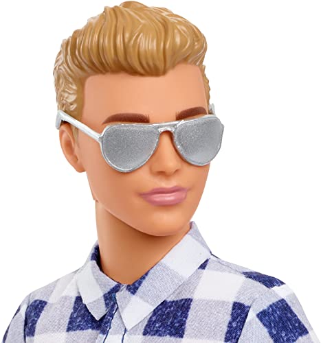 Barbie It Takes Two Doll & Accessories, Camping Set with Cooler, Map & More, Blonde Ken Doll with Blue Eyes in Plaid Shirt