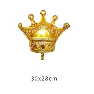 Chaungfu Crown 40 inch Large Happy Birthday Number Foil Balloon Birthday Party Decorations Supplies 30th Birthday Party Decorations Gradient Color Number Balloon 30 with Mini Crown, Multi-colored