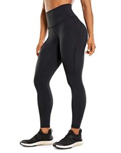 crz yoga ulti-dry workout leggings for women 25'' - high waisted yoga pants 7/8 athletic running fitness gym tights black large