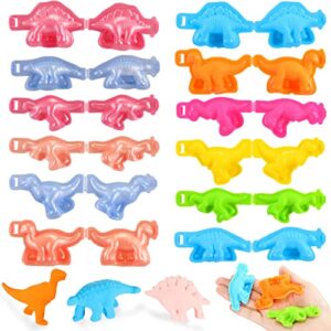 12 pieces play dough tools dinosaur plastic molds kits colorful dough toys set dinosaur world dough set for play with animals presents party favors