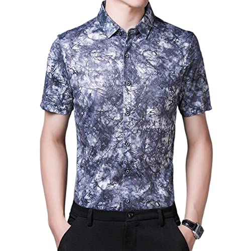 NA Summer Menswear Young Men's Urban Elegant Short Sleeve Lapel Shirt