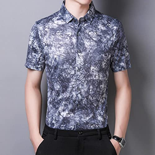 NA Summer Menswear Young Men's Urban Elegant Short Sleeve Lapel Shirt