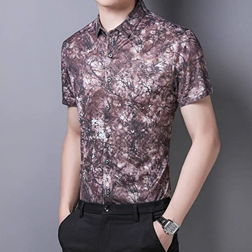 NA Summer Menswear Young Men's Urban Elegant Short Sleeve Lapel Shirt