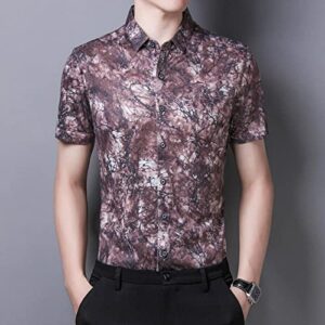 NA Summer Menswear Young Men's Urban Elegant Short Sleeve Lapel Shirt