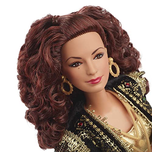 Barbie Signature Gloria Estefan Barbie Doll in Gold and Black Fashion and Accessories, with Microphone, Gift for Collectors