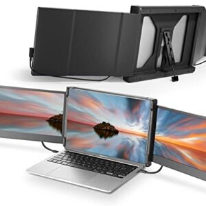 Teamgee Portable Monitor for Laptop, 12” Full HD IPS Display, Dual Triple Monitor Screen Extender, HDMI/USB-A/Type-C Plug and Play for Windows, Chrome & Mac, Work with 13”-16” Laptops