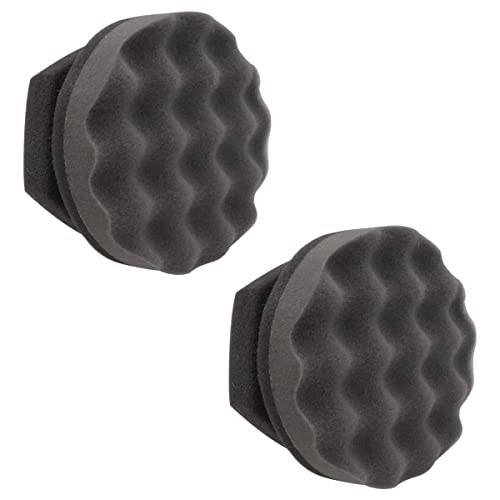 Dianrui 2PCS Diameter 4.3" Black Tire Shine Applicator,Hex-Grip Car Detailing Foam Sponge Tool, Durable Tire Dressing Applicator Pad K-O-019-BK-2