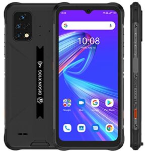 umidigi bison x10g rugged smartphone, nfc, t-mobile, 4+64g, rugged cell phone unlocked, ip68/ip69k waterproof, android 11, 6.53" fhd screen, 6150mah battery, 4g dual sim