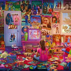 Daydreams '80s and '90s Pop Culture 1000-Piece Jigsaw Puzzle by Rachid Lotf | Educational Brain Teaser, Nostalgic Retro Toys & Games for Kids, Building Kit Activities | 28 x 20 Inches