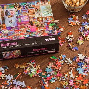 Daydreams '80s and '90s Pop Culture 1000-Piece Jigsaw Puzzle by Rachid Lotf | Educational Brain Teaser, Nostalgic Retro Toys & Games for Kids, Building Kit Activities | 28 x 20 Inches