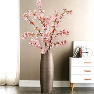 Sunm Boutique 3PCS Cherry Blossom Branches, Pink Plum Blossom Flowers Artificial Cherry Blossom Decor Tree Stems Faux Cherry Flowers Vase for Wedding Home Table Party Beach Theme Decor, 39''
