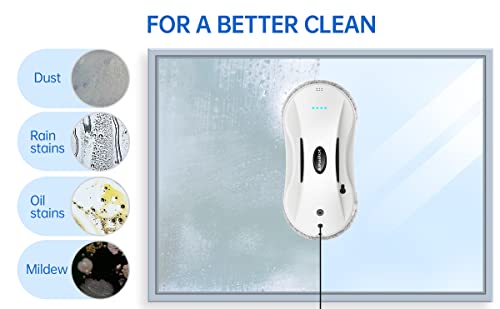 AlfaBot Window Cleaner Robot, X7 Smart Window Vacuum Cleaner with Automatic Water Spray, Glass Cleaning Robot for Interior/Exterior Highrise Windows