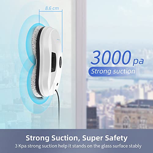 AlfaBot Window Cleaner Robot, X7 Smart Window Vacuum Cleaner with Automatic Water Spray, Glass Cleaning Robot for Interior/Exterior Highrise Windows