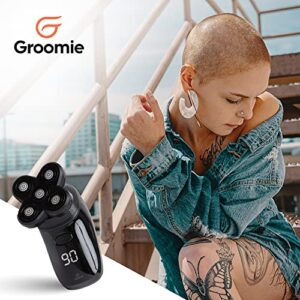 GROOMIE BaldiePro - Cordless Head Shavers for Bald Men - Comfort Head Shaver - Bald Head Care for Men - Easy Use Palm Shaver for a Smooth Bald Shave - Ergonomic Shavers for Bald heads - Balding Shaver