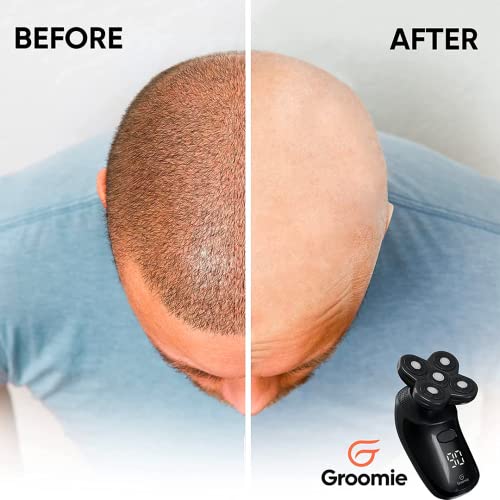 GROOMIE BaldiePro - Cordless Head Shavers for Bald Men - Comfort Head Shaver - Bald Head Care for Men - Easy Use Palm Shaver for a Smooth Bald Shave - Ergonomic Shavers for Bald heads - Balding Shaver