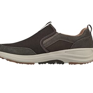 Skechers Men's Go Walk Outdoor-Athletic Slip-On Trail Hiking Shoes with Air Cooled Memory Foam Sneaker, Brown, 10 X-Wide