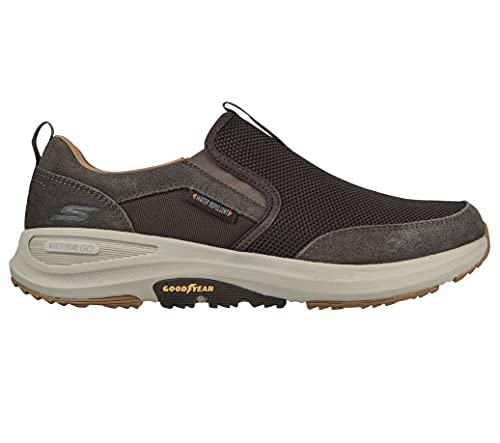 Skechers Men's Go Walk Outdoor-Athletic Slip-On Trail Hiking Shoes with Air Cooled Memory Foam Sneaker, Brown, 10 X-Wide