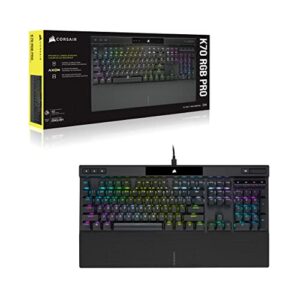 Corsair K70 RGB PRO Mechanical Gaming Keyboard - Cherry MX Brown Keyswitches - 8,000Hz Hyper-Polling - Durable PBT Double-Shot Keycaps - Magnetic Soft-Touch Palm Rest - Black (QWERTY - NA Layout)