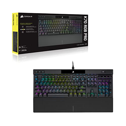 Corsair K70 RGB PRO Mechanical Gaming Keyboard - Cherry MX Brown Keyswitches - 8,000Hz Hyper-Polling - Durable PBT Double-Shot Keycaps - Magnetic Soft-Touch Palm Rest - Black (QWERTY - NA Layout)