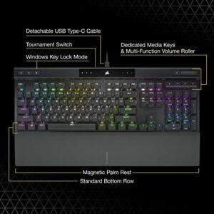 Corsair K70 RGB PRO Mechanical Gaming Keyboard - Cherry MX Brown Keyswitches - 8,000Hz Hyper-Polling - Durable PBT Double-Shot Keycaps - Magnetic Soft-Touch Palm Rest - Black (QWERTY - NA Layout)