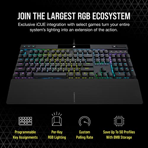 Corsair K70 RGB PRO Mechanical Gaming Keyboard - Cherry MX Brown Keyswitches - 8,000Hz Hyper-Polling - Durable PBT Double-Shot Keycaps - Magnetic Soft-Touch Palm Rest - Black (QWERTY - NA Layout)