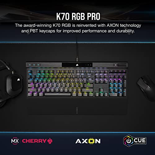 Corsair K70 RGB PRO Mechanical Gaming Keyboard - Cherry MX Brown Keyswitches - 8,000Hz Hyper-Polling - Durable PBT Double-Shot Keycaps - Magnetic Soft-Touch Palm Rest - Black (QWERTY - NA Layout)