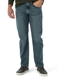 wrangler men's free-to-stretch relaxed fit jean, grey tint, 40w x 29l