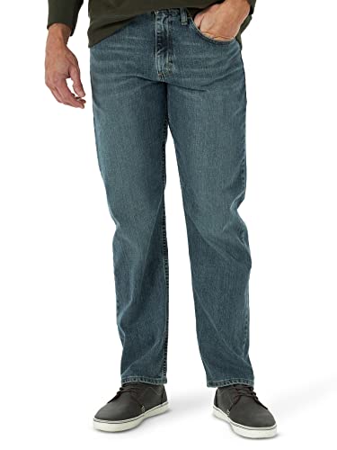 Wrangler Men's Free-to-Stretch Relaxed Fit Jean, Grey Tint, 40W x 29L