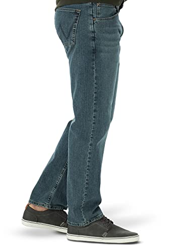 Wrangler Men's Free-to-Stretch Relaxed Fit Jean, Grey Tint, 40W x 29L