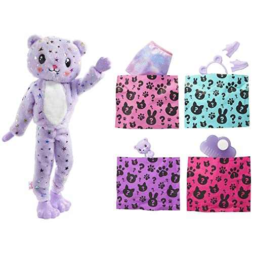 Barbie Cutie Reveal Doll, Fantasy Series Teddy Bear Plush Costume, 10 Surprises Including Mini Pet & Color Change