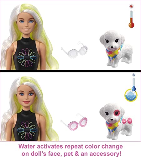 ​Barbie Toys, Color Reveal Doll, Totally Neon Fashions with Yellow-Streaked Platinum Hair & 25 Surprises Including Color Change​​​​