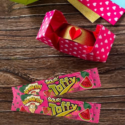 Warheads Sour Taffy Chewy Candies, Individually Wrapped Fruit Flavored Chews in Watermelon, Blue Raspberry, and Green Apple, Party Supplies and Favors for Birthdays, Gender Reveals, and More, 3.59 Ounces