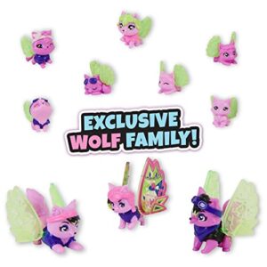 Hatchimals CollEGGtibles, Rainbow-cation Wolf Family Carton with Surprise Playset, 10 Characters, 2 Accessories, Easter Gifts, Kids Toys for Girls