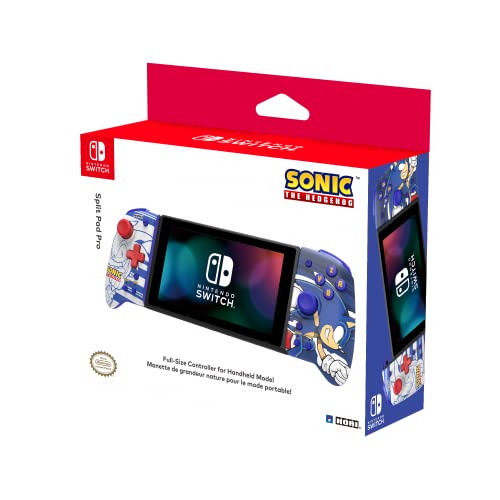 HORI Split Pad Pro (Sonic) Ergonomic Controller for Handheld Mode - Officially Licensed By Nintendo & Sega - Nintendo Switch;