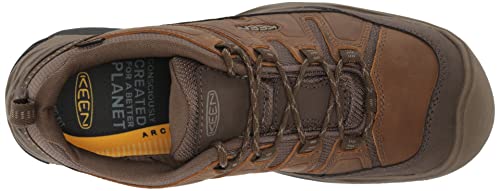 KEEN Men's Circadia Low Height Comfortable Waterproof Hiking Shoes, Shitake/Brindle, 14 Wide