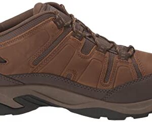 KEEN Men's Circadia Low Height Comfortable Waterproof Hiking Shoes, Shitake/Brindle, 14 Wide