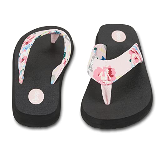 Floopi Flip Flops for Women Casual Flat Yoga Mat Thong Womens Sandals, Ladies Beach Sandals with Indoor & Outdoor Anti Skid Soles (8, Pink-528)