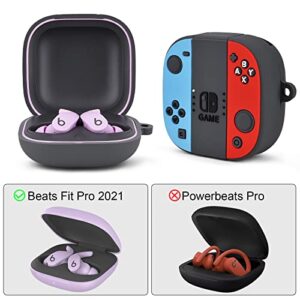 Compatible with Beats Fit Pro Case, QINGQING Switch Case for Beats Fit Pro Case Cover Gift for Men Kids Teens Boys Soft Silicone Case for Beats Fit Pro with Keychain Accessories