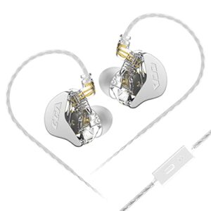 cca cra in ear earphone, ultra-thin diaphragm dynamic driver iem, clear sound & deep bass, wired earbuds with mic and tangle-free removable cord