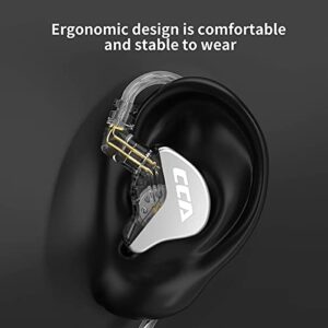 CCA CRA in Ear Earphone, Ultra-Thin Diaphragm Dynamic Driver IEM, Clear Sound & Deep Bass, Wired Earbuds with Mic and Tangle-Free Removable Cord