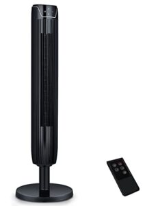 aikoper tower fan, 42 inch bladeless cooling fans with remote and built-in 7hrs timer, 3 modes and led display,quiet standing fans for home and office