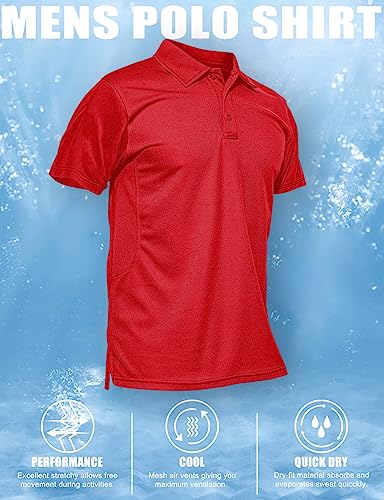 MAGCOMSEN Golf Polo Shirts for Men Short Sleeve Golf Shirts for Men Polo Shirts Work Shirts for Men T Shirts Fishing Shirts Casual Shirts Quick Dry Shirts Summer Shirts