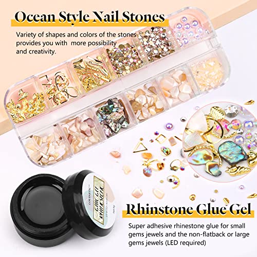 Acrylic Powder And Liquid Set, LOUINSTIC Acrylic Nail Kit Acrylic Nail Powder With Acrylic Nail Brush Cleaner Primer Nail Rhinestones Glue Gel All-in-one Nails Kit Acrylic Set de uñas acrílicas