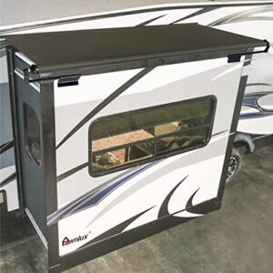 awnlux black modular slide topper awning slide out protection for rvs, travel trailers, 5th wheels, and motorhomes -5'6" (5'1" fabric)