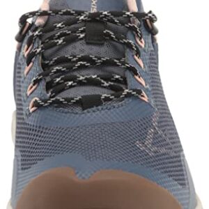 KEEN Women's-NXIS Evo Low Height Waterproof Fast Packing Hiking Shoes, Vintage Indigo/Peachy, 7.5