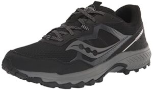 saucony men's excursion tr16 trail running shoe, black/charcoal, 13