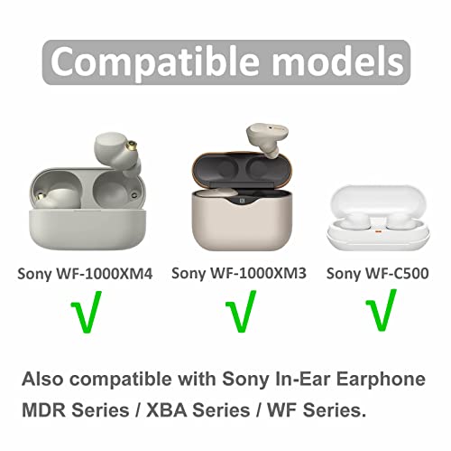 6 Pairs Replacement Ear Tips Buds for WF-1000XM5 / WF-1000XM3 / WF-C700N / WF-C500, Eartips Earbuds Flexible Soft Silicone Rubber Skin Accessories Compatible with Sony WF-1000XM4 - S/M/L Black